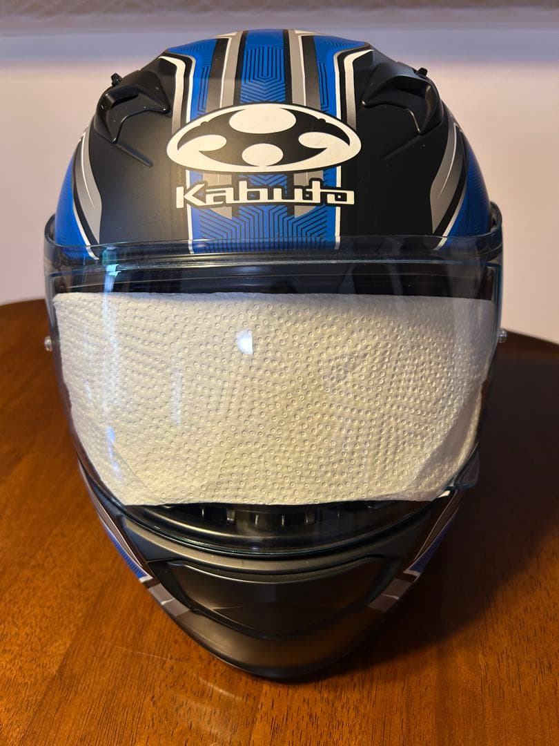 OGKカブトKAMUI3アクセルフラットブラックブルーフルフェイスヘルメット