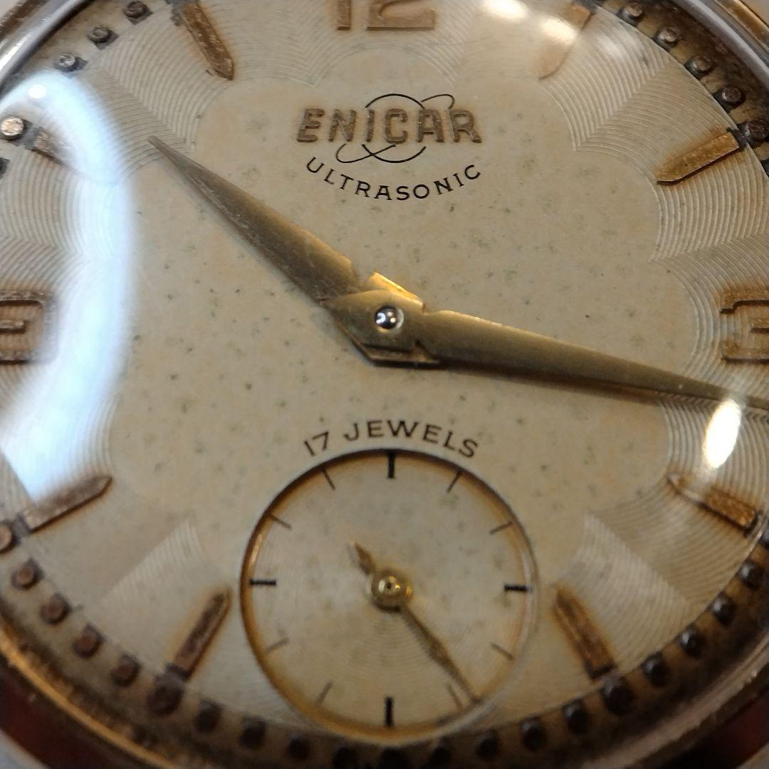 【1950s】ENICAR スモセコ OH済 ヴィンテージ腕時計