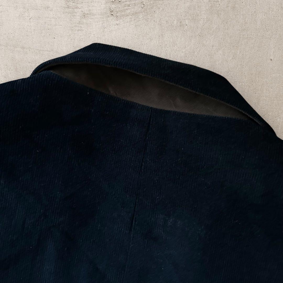 美品LAUREN RALPH LAUREN細畝コーデュロイテーラードジャケット紺