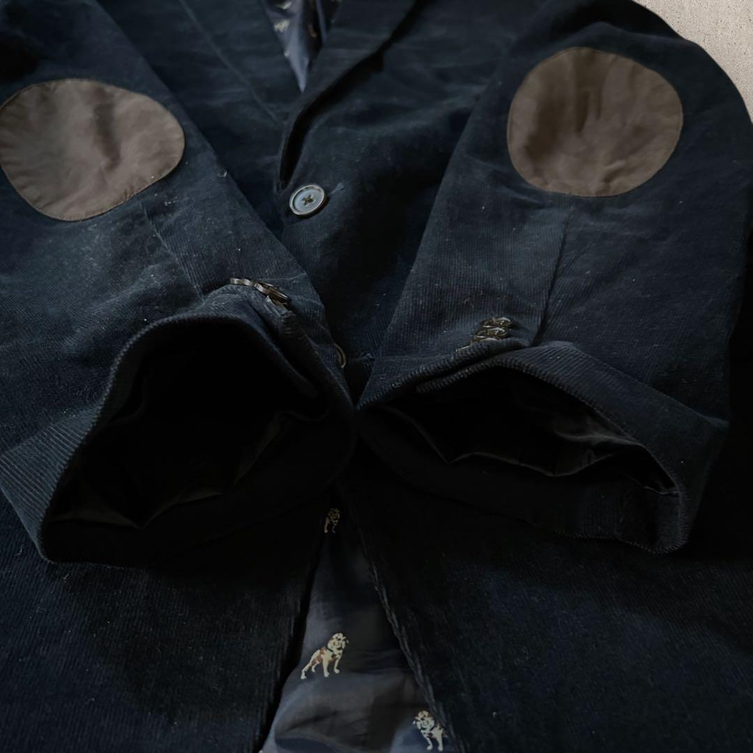 美品LAUREN RALPH LAUREN細畝コーデュロイテーラードジャケット紺