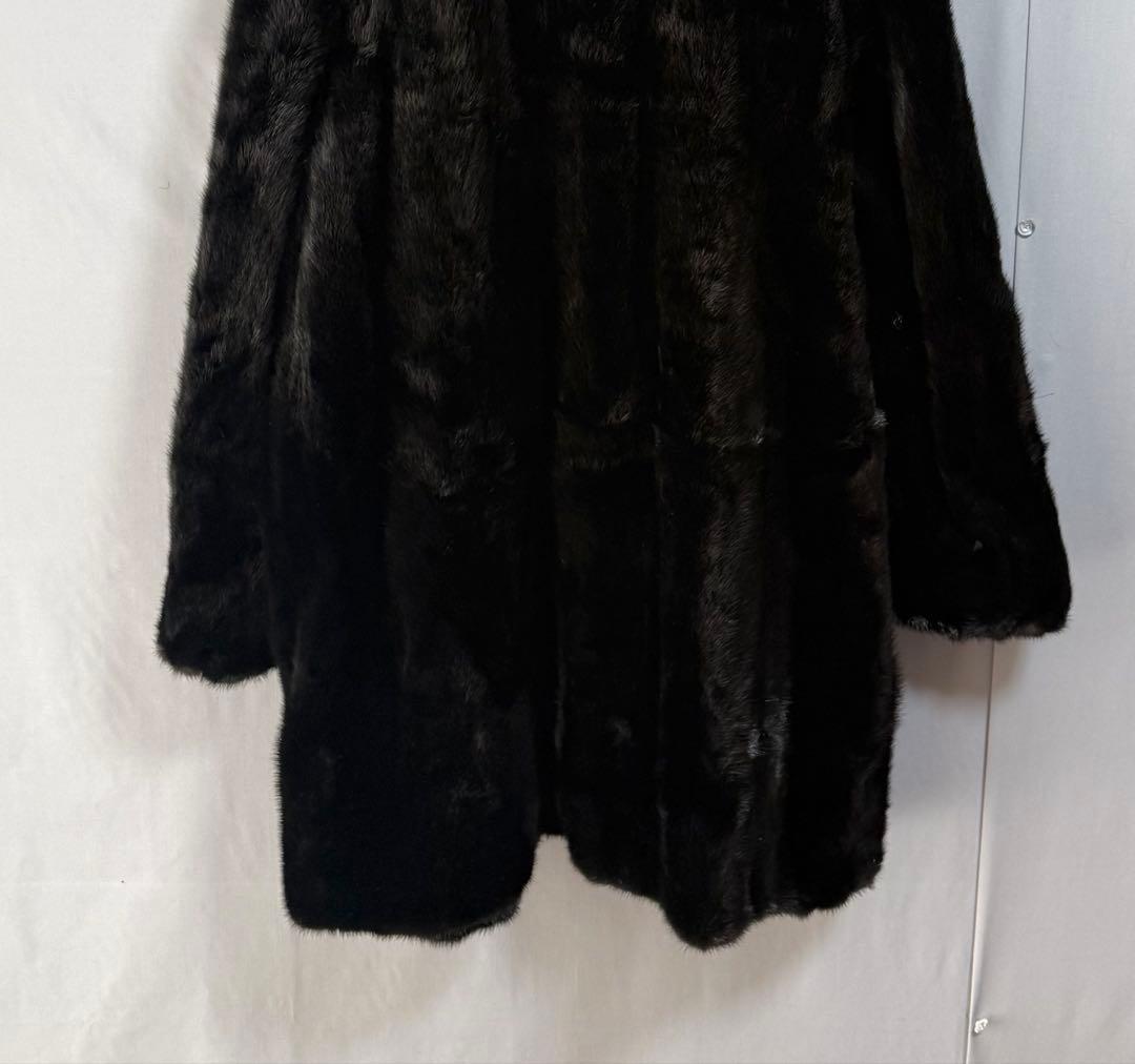 超極厚　SAGAMINK 銀サガ　リアルファーコート　黒　大きいサイズ 15