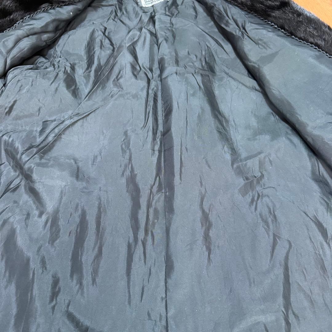 超極厚　SAGAMINK 銀サガ　リアルファーコート　黒　大きいサイズ 15