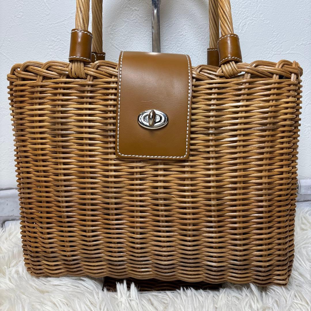 極美品☆【バーバリー　ブルーレーベル】カゴ　バッグ　ノバチェック　レザー