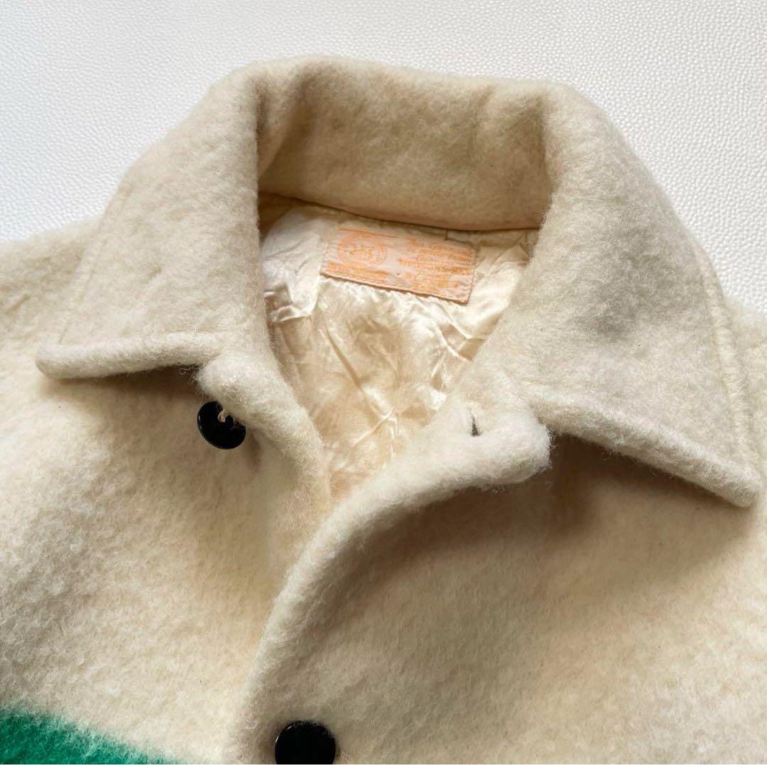 60's HUDSON'S BAY マルチボーダー ウール ブランケットコート