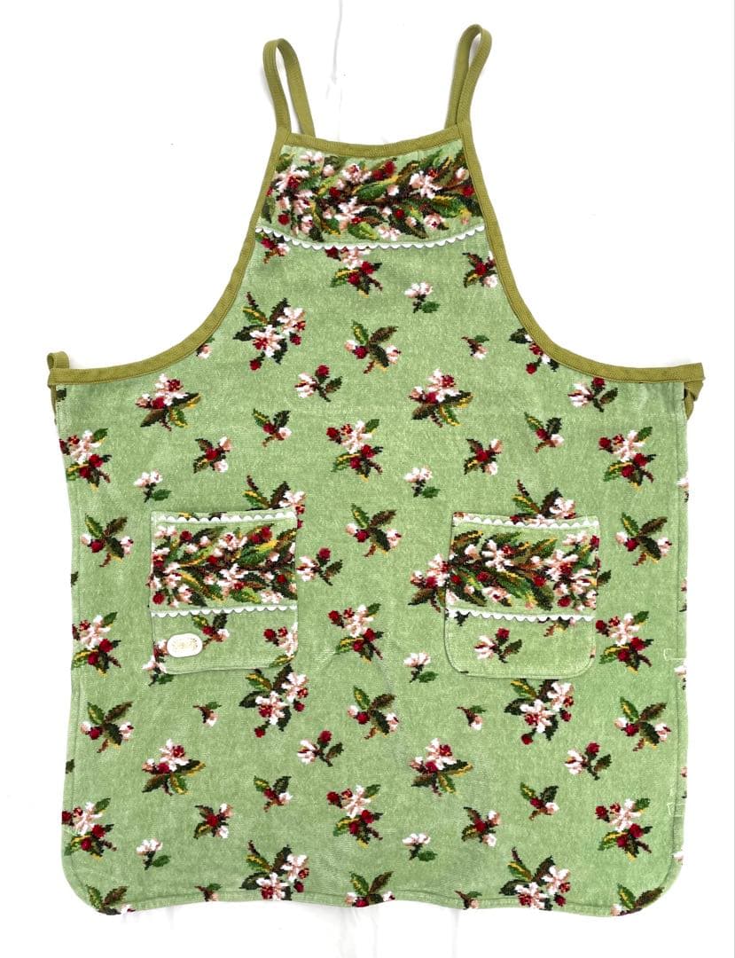 FEILER フェイラー エプロン お花柄 グリーン系