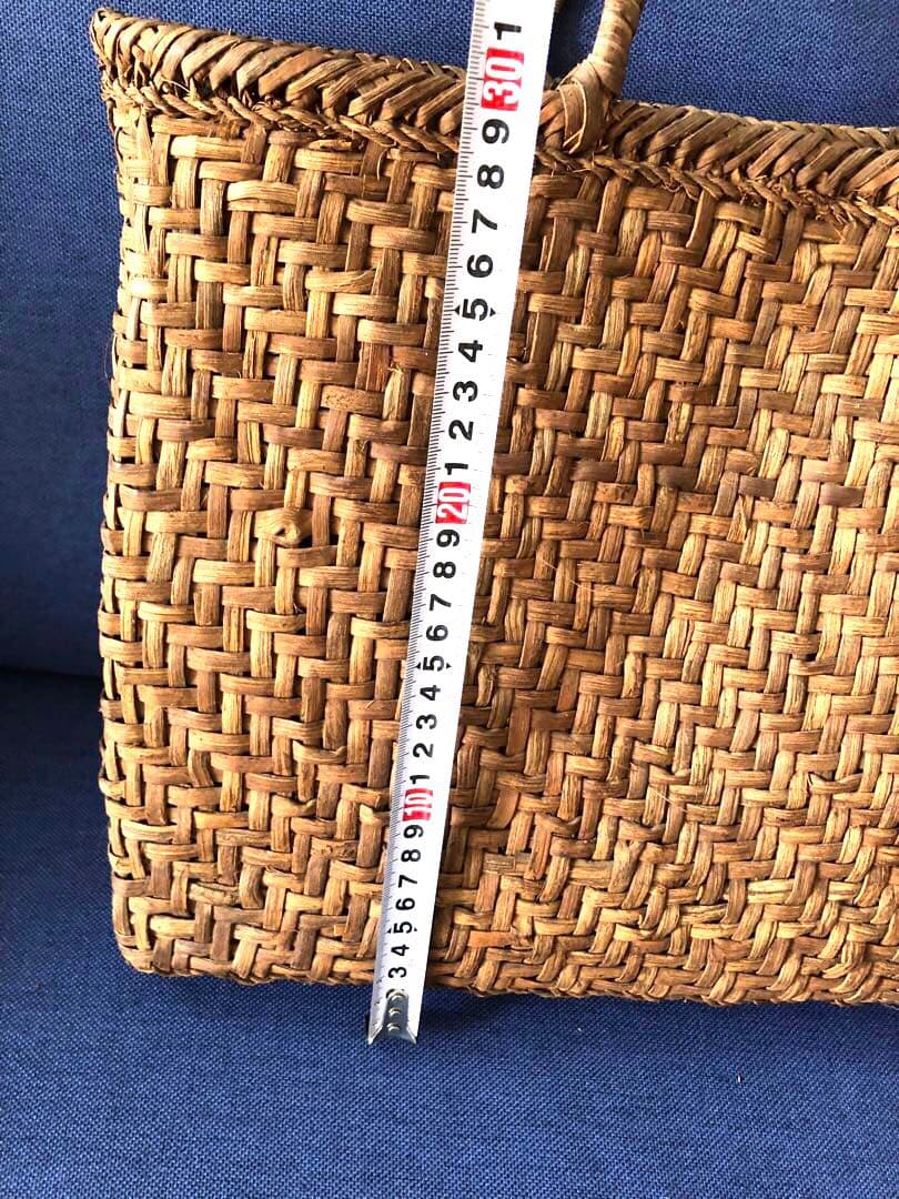 山葡萄 カゴバッグ ハンドバッグ　かご　ヴィンテージ　ダークブラウン　２点セット