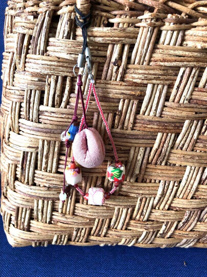 山葡萄 カゴバッグ ハンドバッグ　かご　ヴィンテージ　ダークブラウン　２点セット