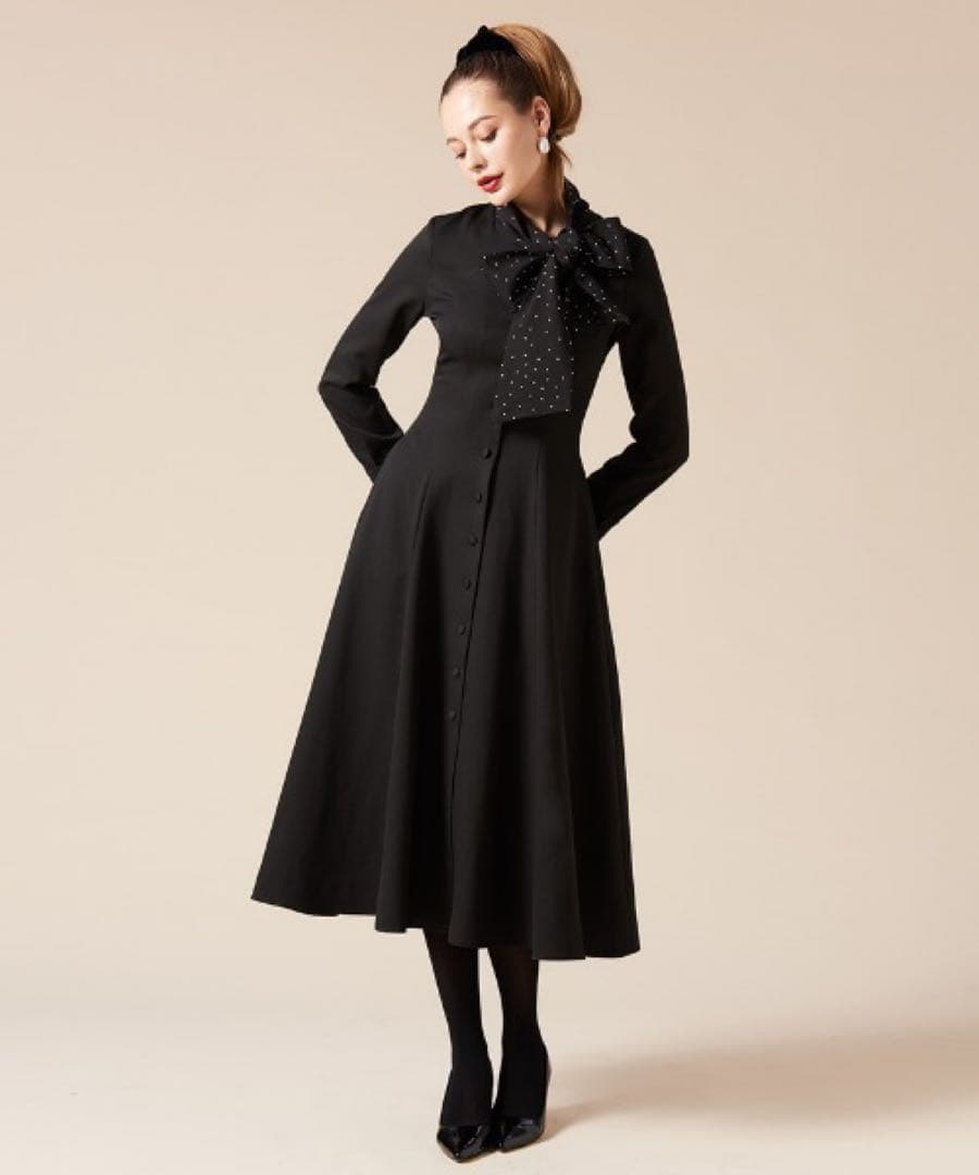 ドットボータイ　ダブルクロスワンピース