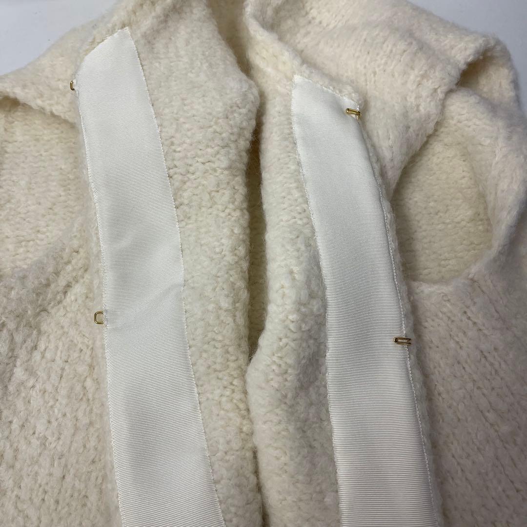 drawerドゥロワー★アルパカ・ウール☆白ジレ・ロングベスト