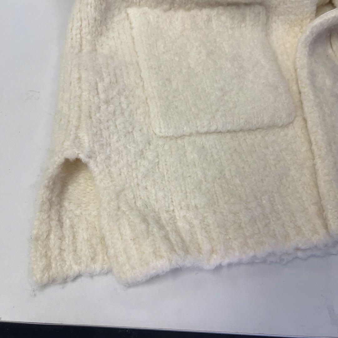 drawerドゥロワー★アルパカ・ウール☆白ジレ・ロングベスト