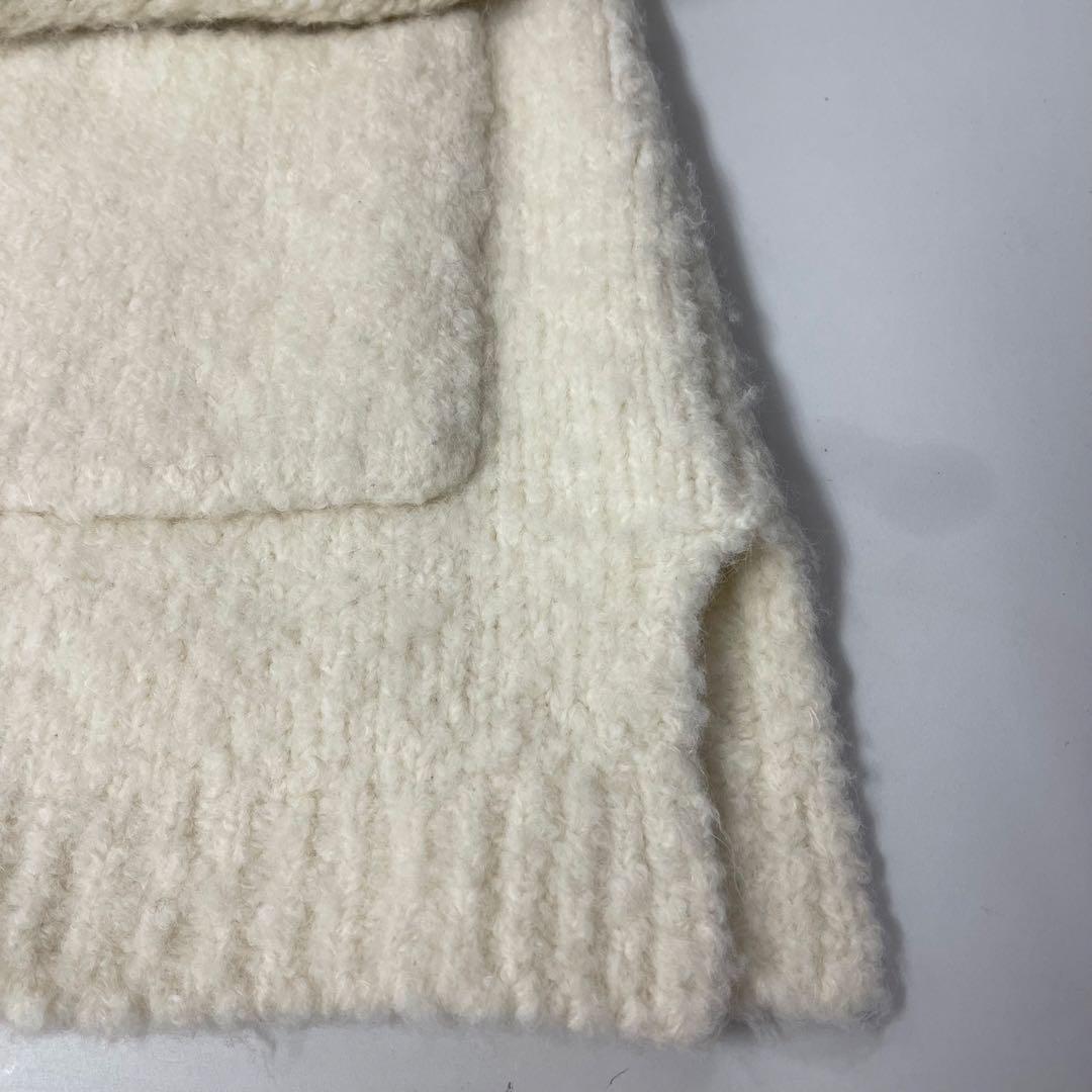 drawerドゥロワー★アルパカ・ウール☆白ジレ・ロングベスト