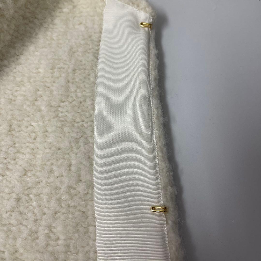 drawerドゥロワー★アルパカ・ウール☆白ジレ・ロングベスト