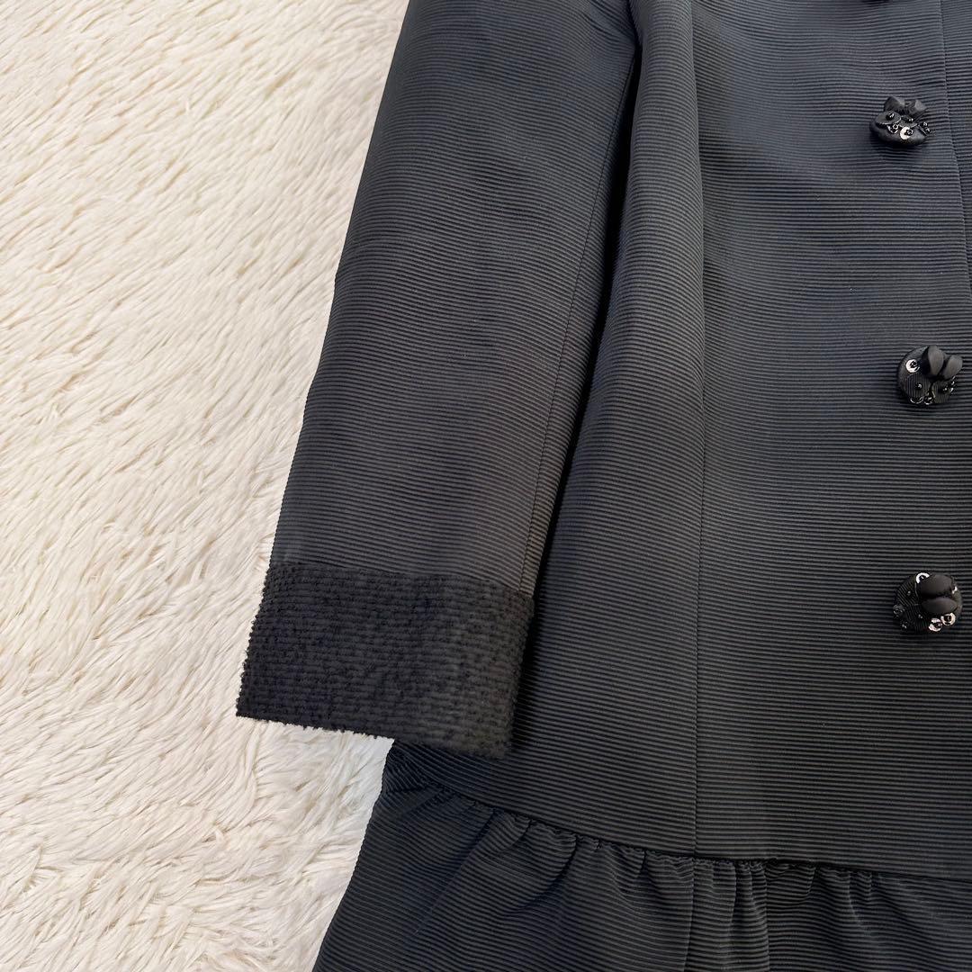 大きいサイズ トゥービーシック Aラインロングコート ビジュー付 オケージョン