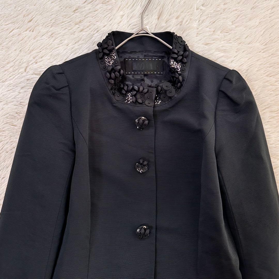 大きいサイズ トゥービーシック Aラインロングコート ビジュー付 オケージョン