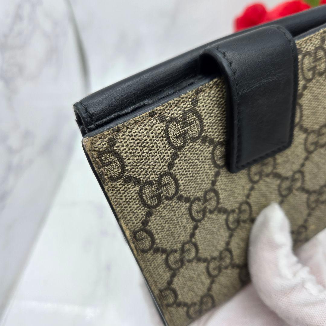 【希少】 GUCCI グッチ 折り財布 財布 GG スプリーム ブラック 黒