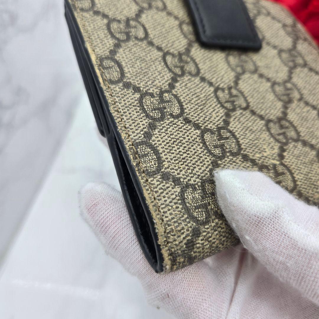 【希少】 GUCCI グッチ 折り財布 財布 GG スプリーム ブラック 黒