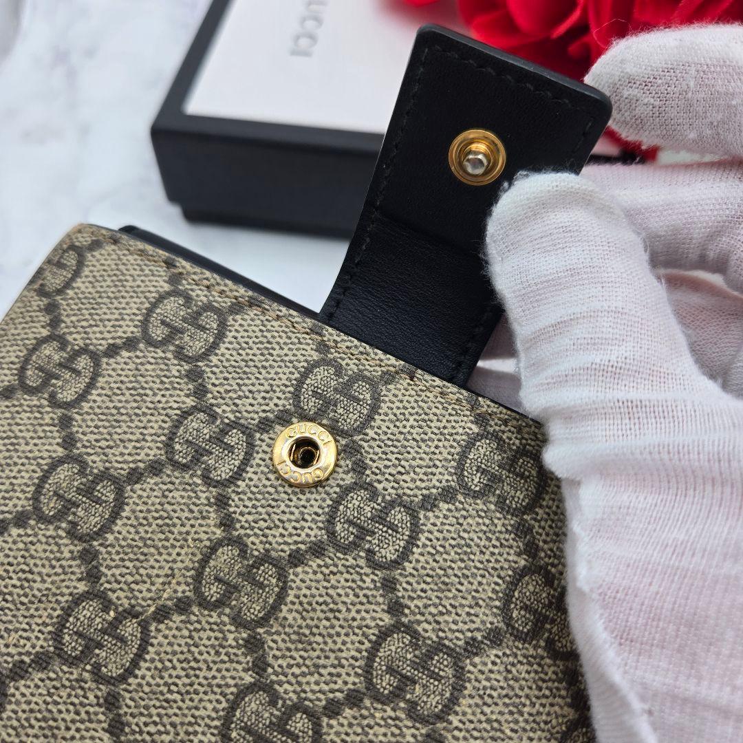 【希少】 GUCCI グッチ 折り財布 財布 GG スプリーム ブラック 黒