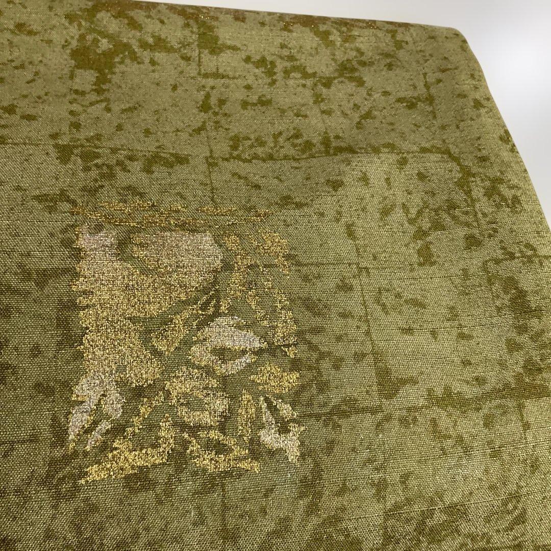 (如月展) No.2724 未使用シリーズ正絹大島紬(都喜ヱ門)袋帯　証紙　美品