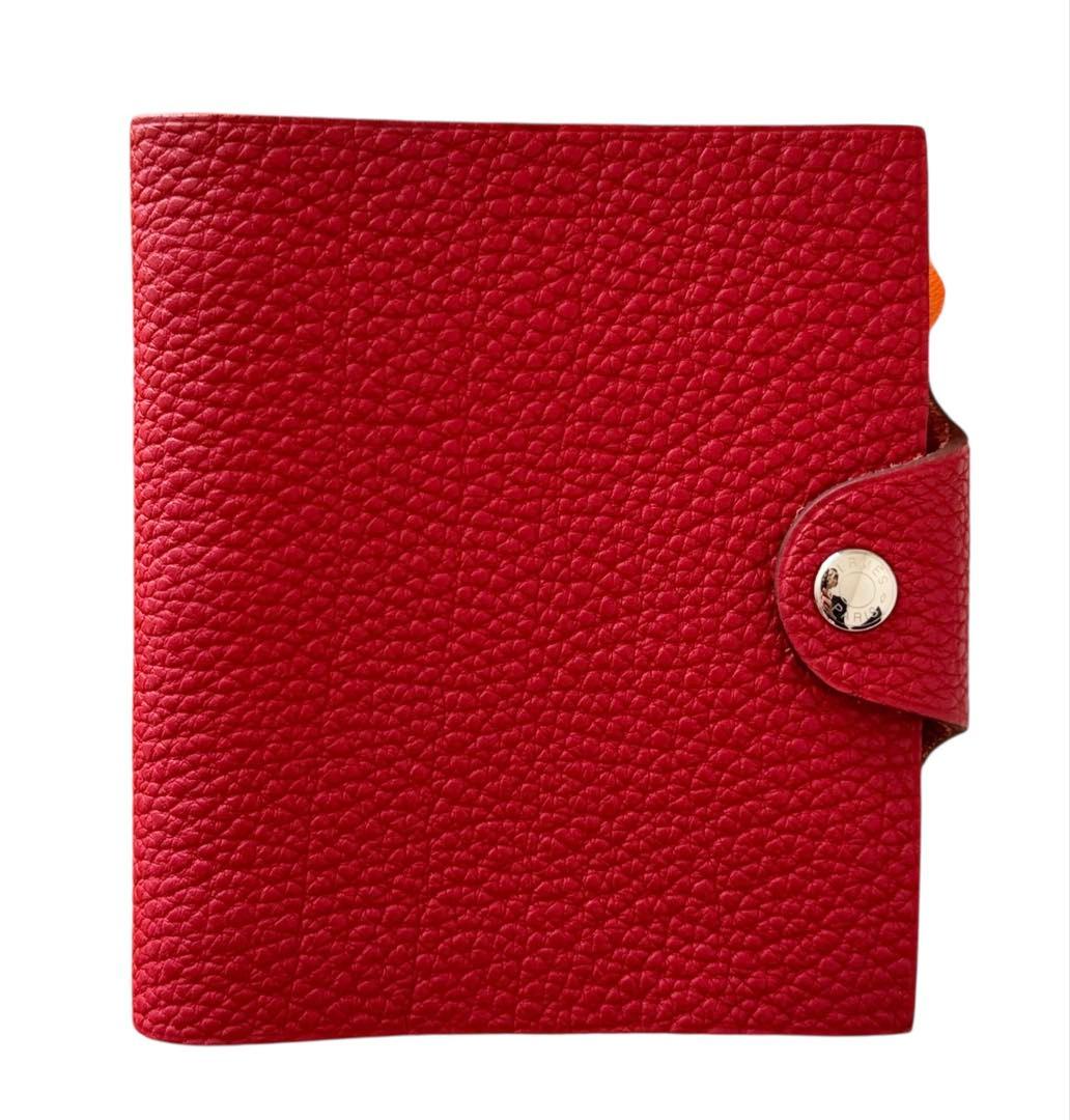 エルメス ノートカバー 手帳カバー　ユリス ミニ　トゴ　レッド　HERMES