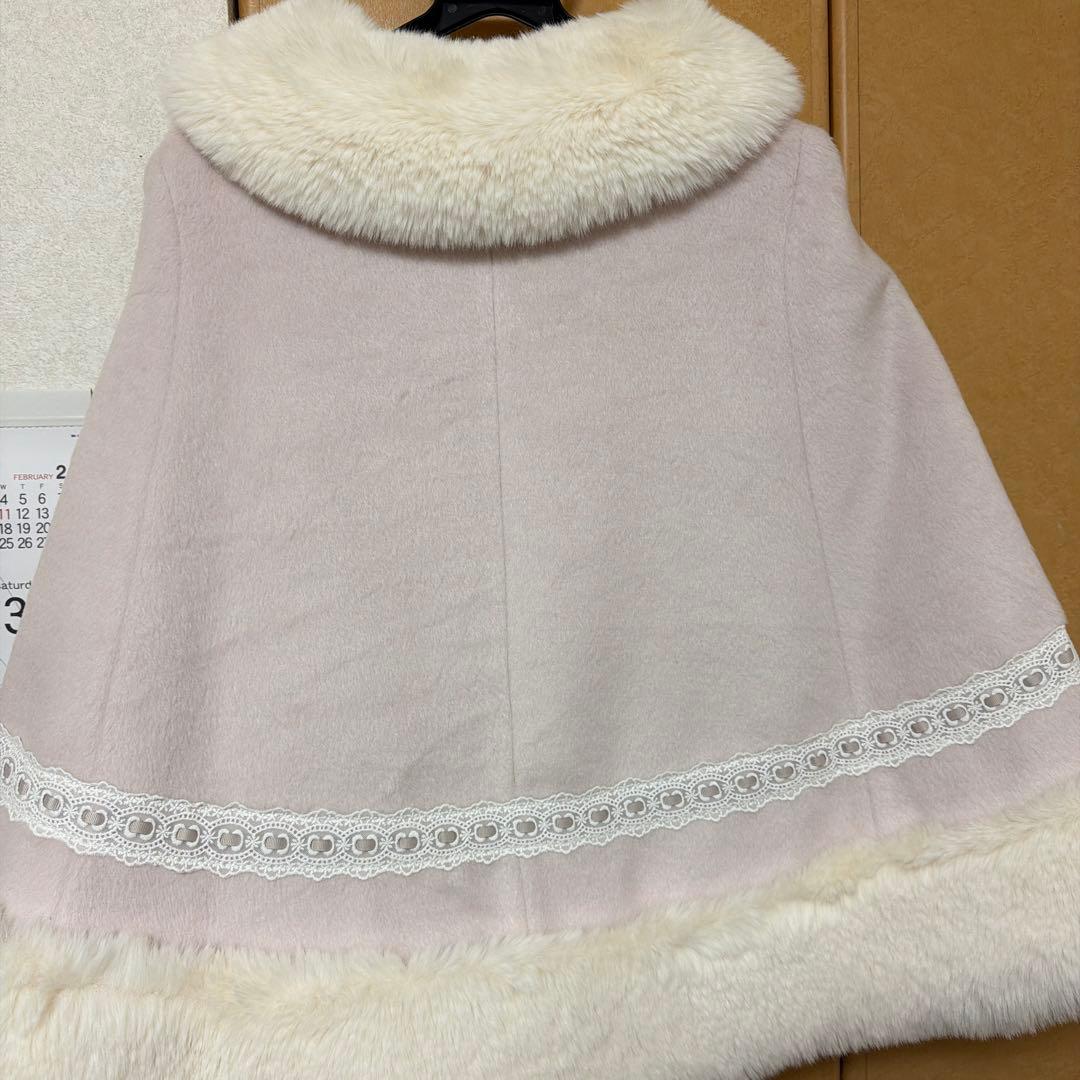 シャギーツインリボンポンチョ(ピンク)