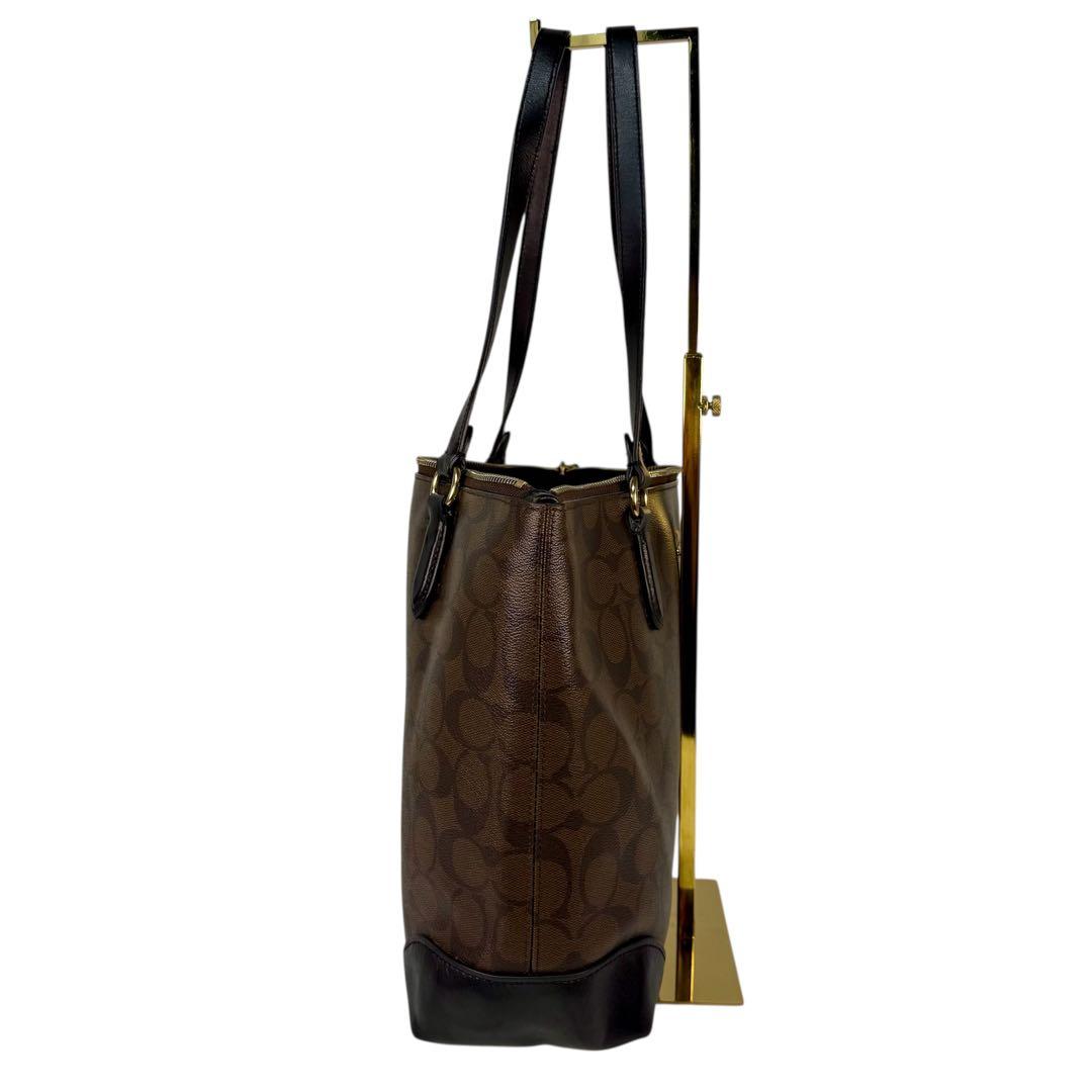 【極美品】COACH コーチ シグネチャー トートバッグ A4可 通勤 ビジネス
