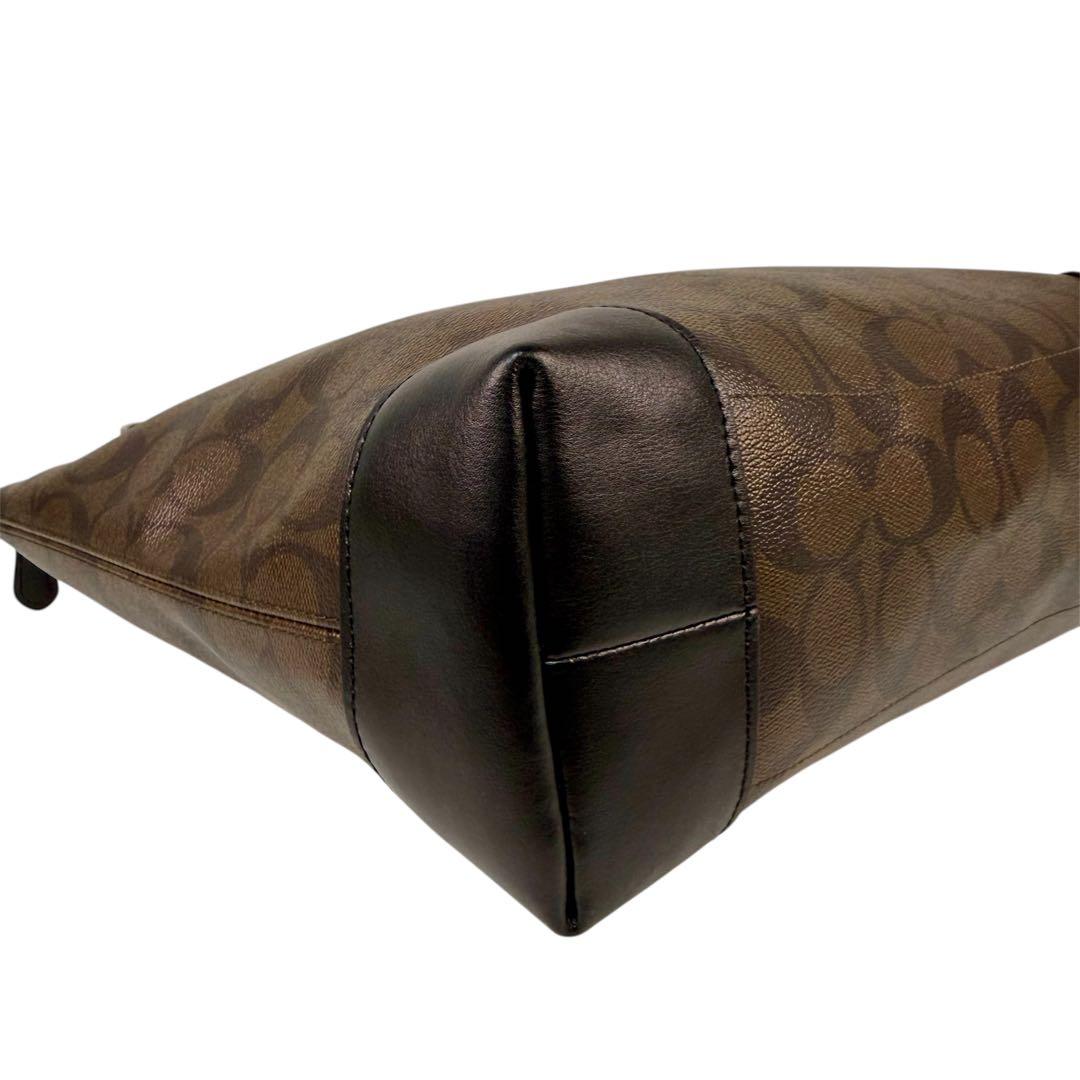 【極美品】COACH コーチ シグネチャー トートバッグ A4可 通勤 ビジネス