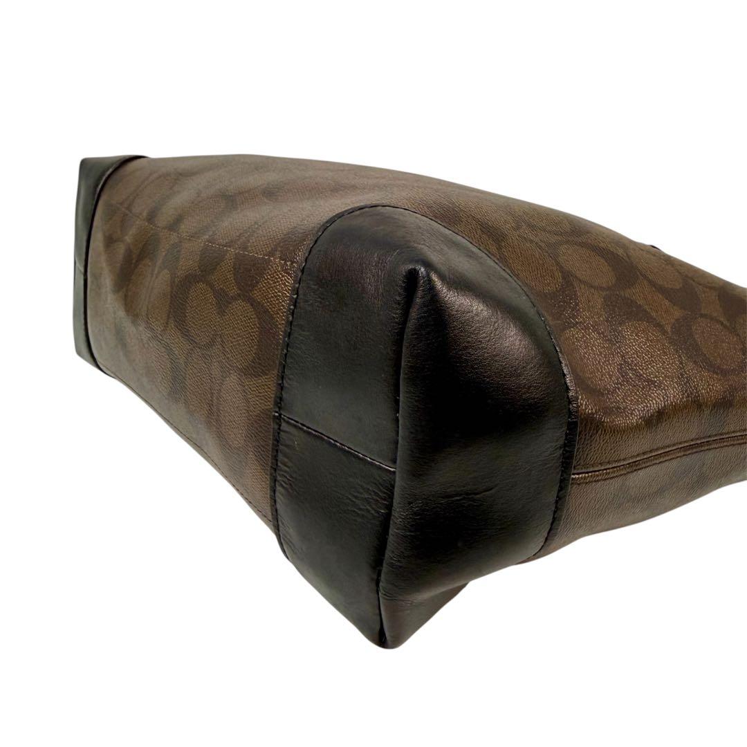 【極美品】COACH コーチ シグネチャー トートバッグ A4可 通勤 ビジネス