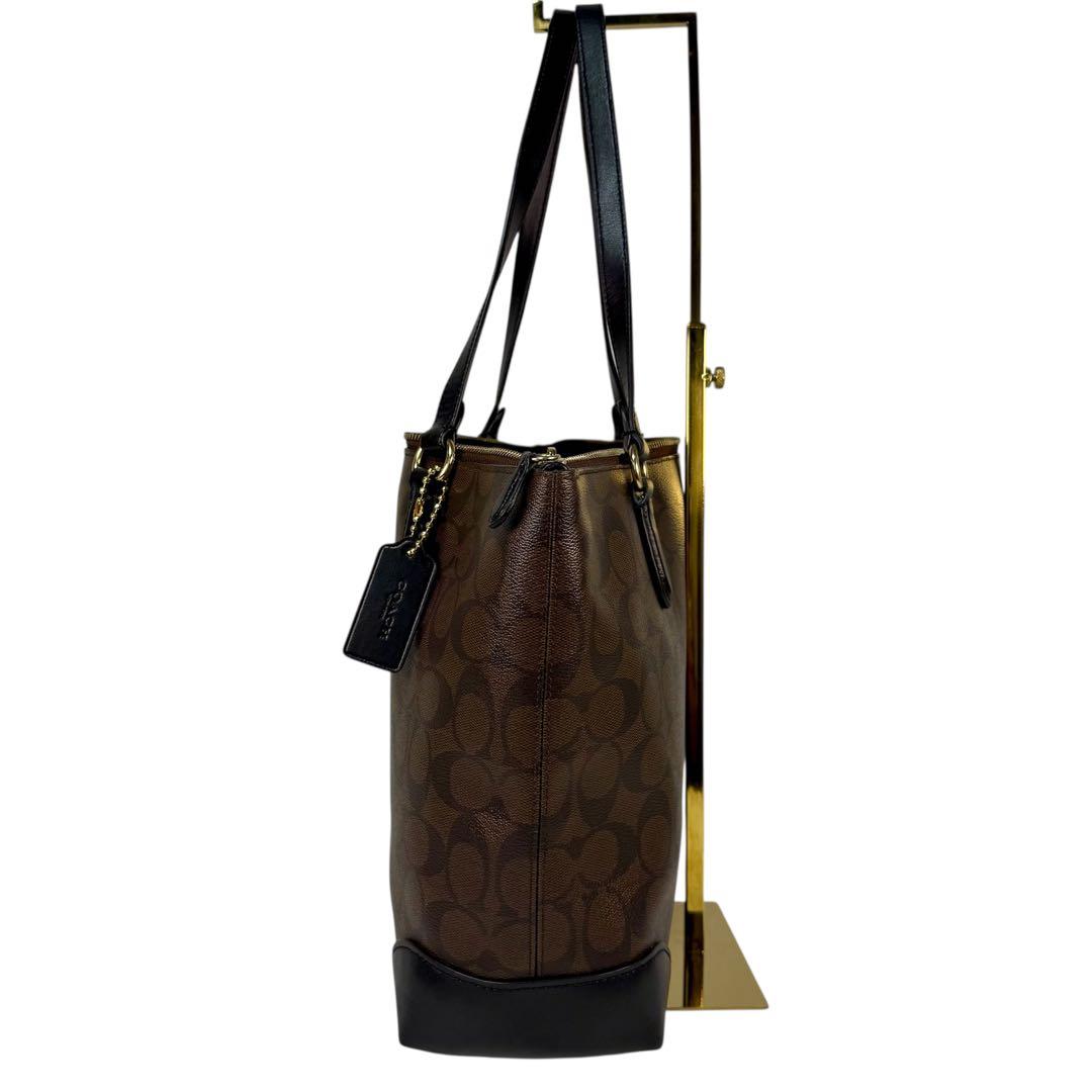 【極美品】COACH コーチ シグネチャー トートバッグ A4可 通勤 ビジネス