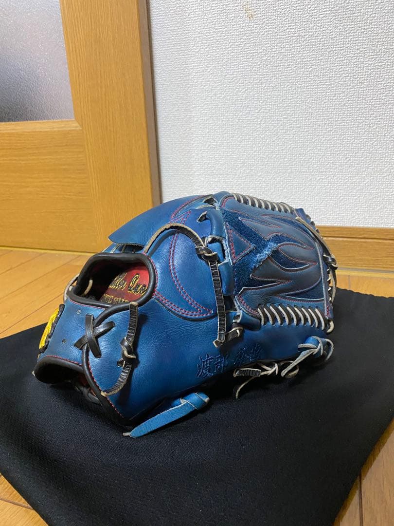 RYU 硬式用 投手 オーダー　グローブ 青　縦閉じ