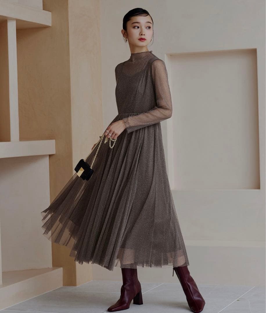 RUIRUE BOUTIQUE ラメチュールメロウワンピース