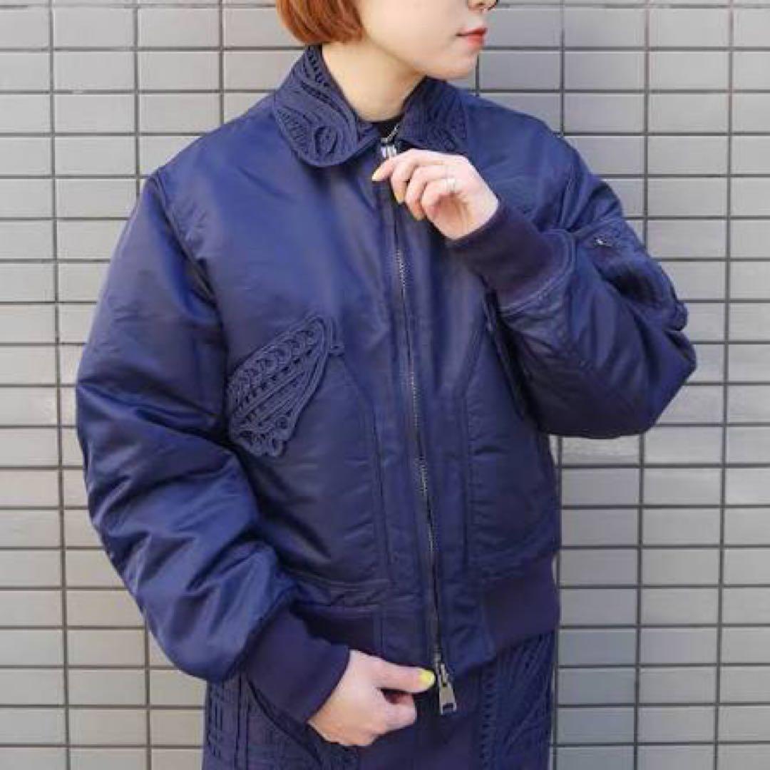 Mame Kurogouchi マメクロゴウチ コード刺繍フライトジャケット