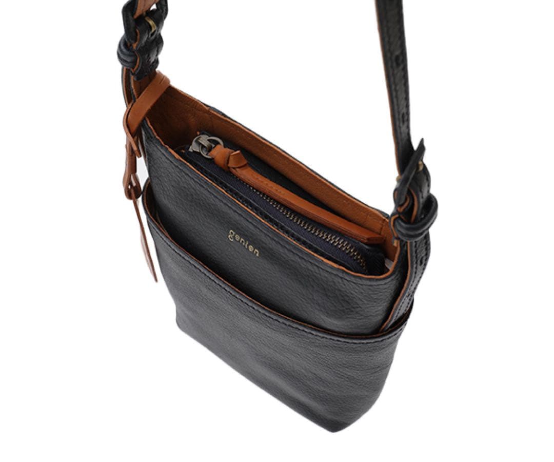 【美品】genten ゲンテン ショルダーバッグ TASCA タスカ ネイビー