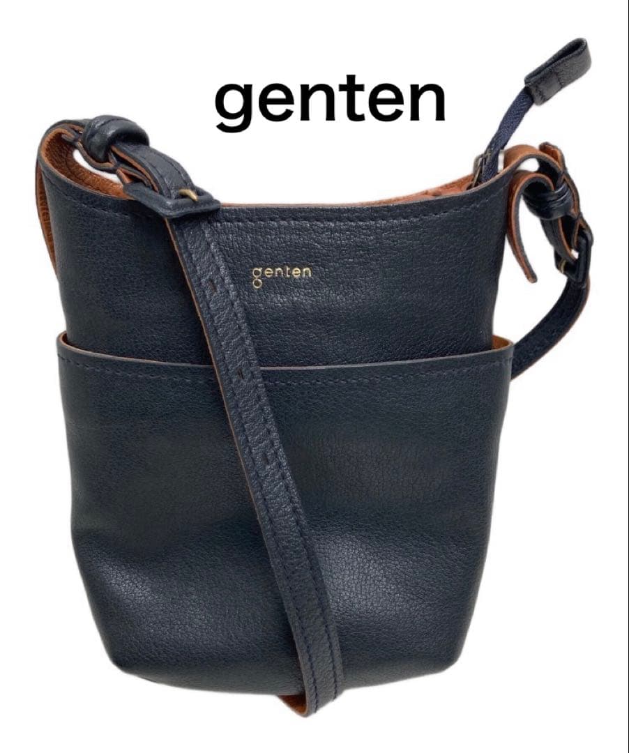 【美品】genten ゲンテン ショルダーバッグ TASCA タスカ ネイビー