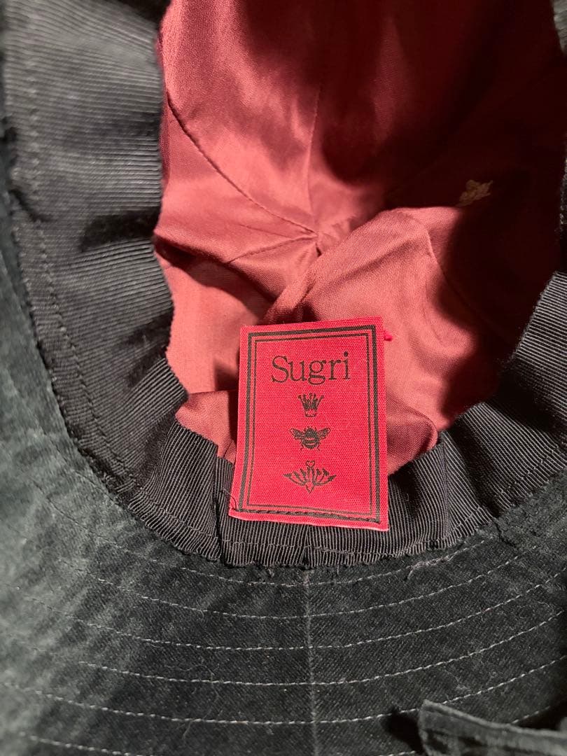 Sugri（スグリ）／黒 ベルベットフロッピーハット