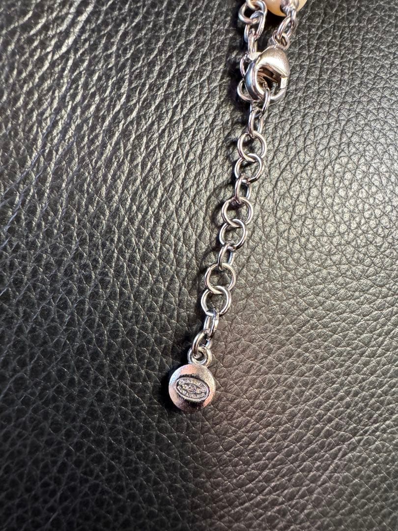 Chanel ロングネックレス パール シルバー