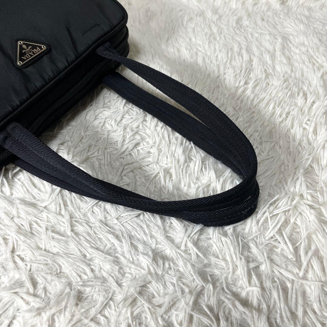 【良品】PRADA プラダ　ミニボストン　トート　ナイロン　ブラック　黒　肩掛け