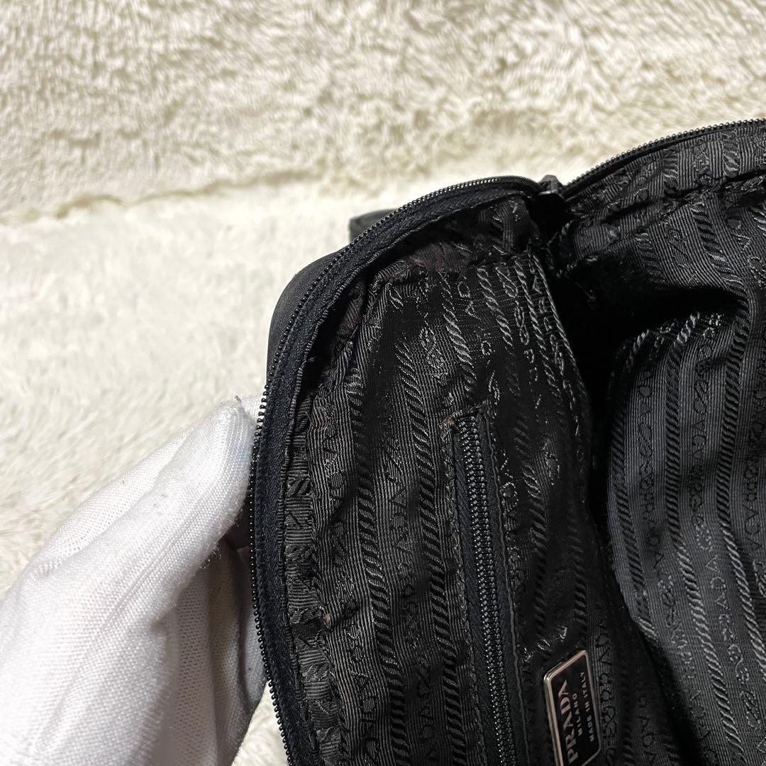 【良品】PRADA プラダ　ミニボストン　トート　ナイロン　ブラック　黒　肩掛け