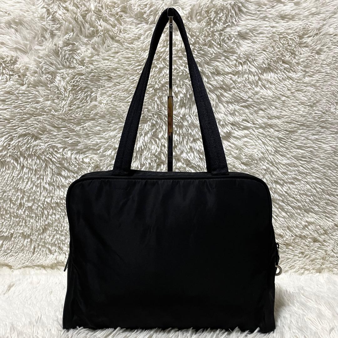 【良品】PRADA プラダ　ミニボストン　トート　ナイロン　ブラック　黒　肩掛け