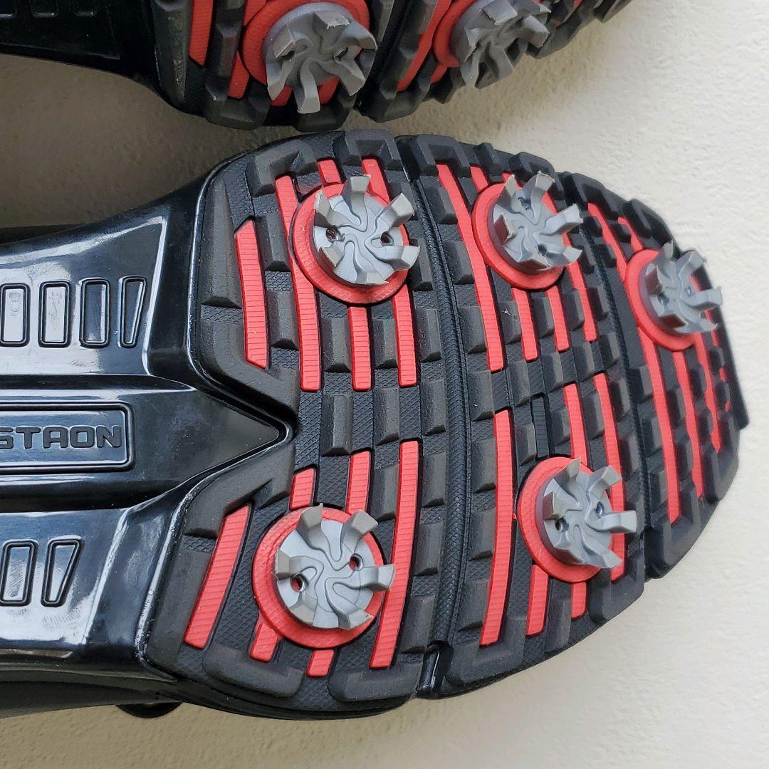 THE STORE UK15 33cm ゴルフシューズ 黒/赤 合成皮革