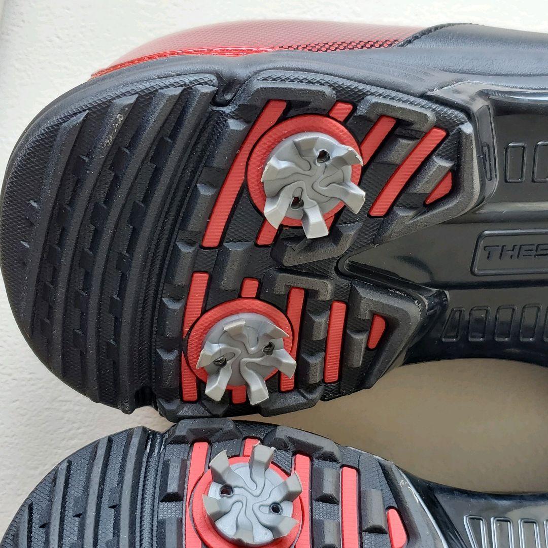 THE STORE UK15 33cm ゴルフシューズ 黒/赤 合成皮革