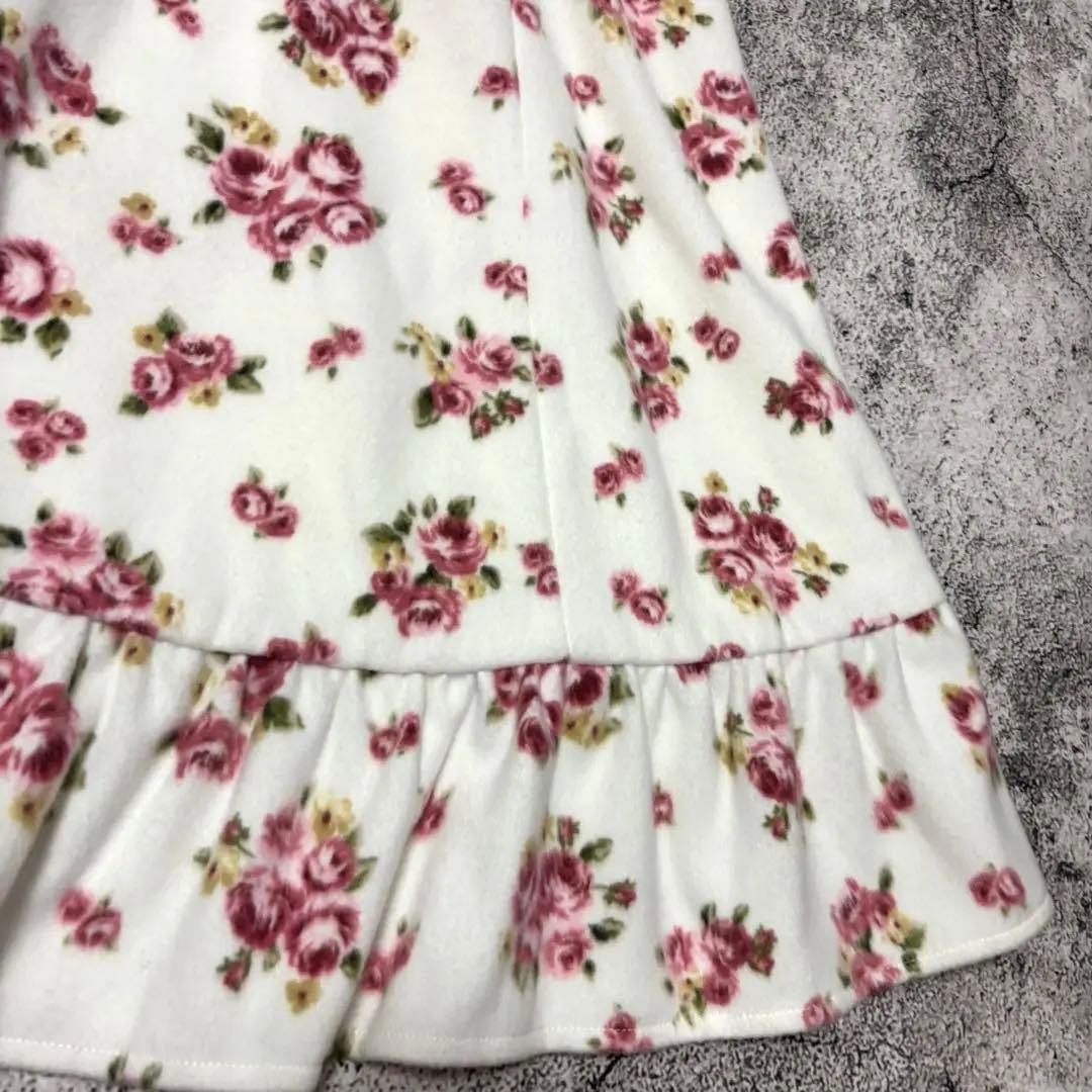 美品　LIZLISA リズリサ リズメロ 花柄　ファー付き　ケープコート　リボン