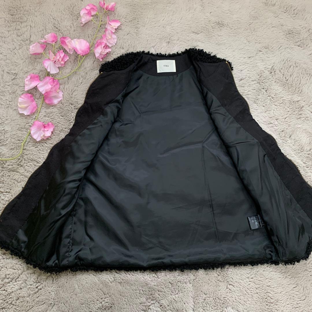 【IÉNA 】美品！ フェイクファーベストブラック フリーサイズ