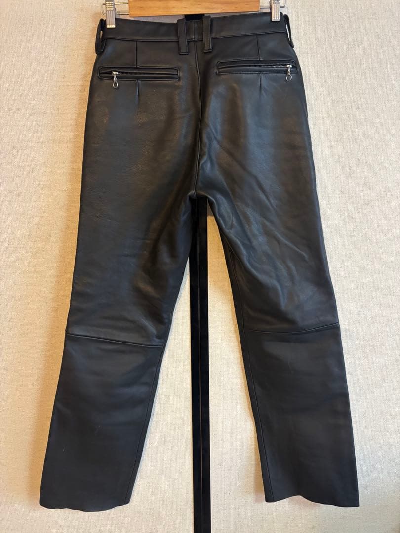 【値下げ】カドヤ KADOYA レザーパンツ カウレザー 牛革 本革 黒 31