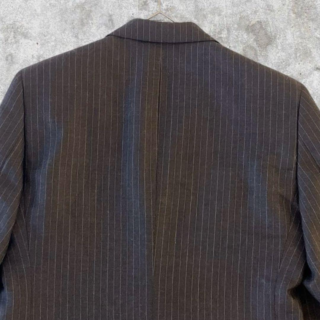 美品vintage 3ピース セットアップ ストライプ ウール 成人式 茶系 S