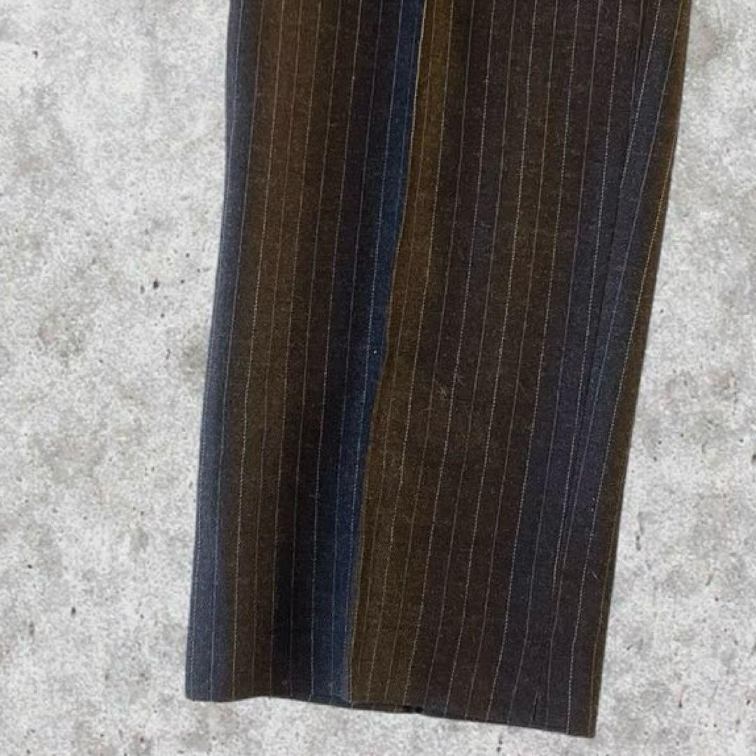 美品vintage 3ピース セットアップ ストライプ ウール 成人式 茶系 S