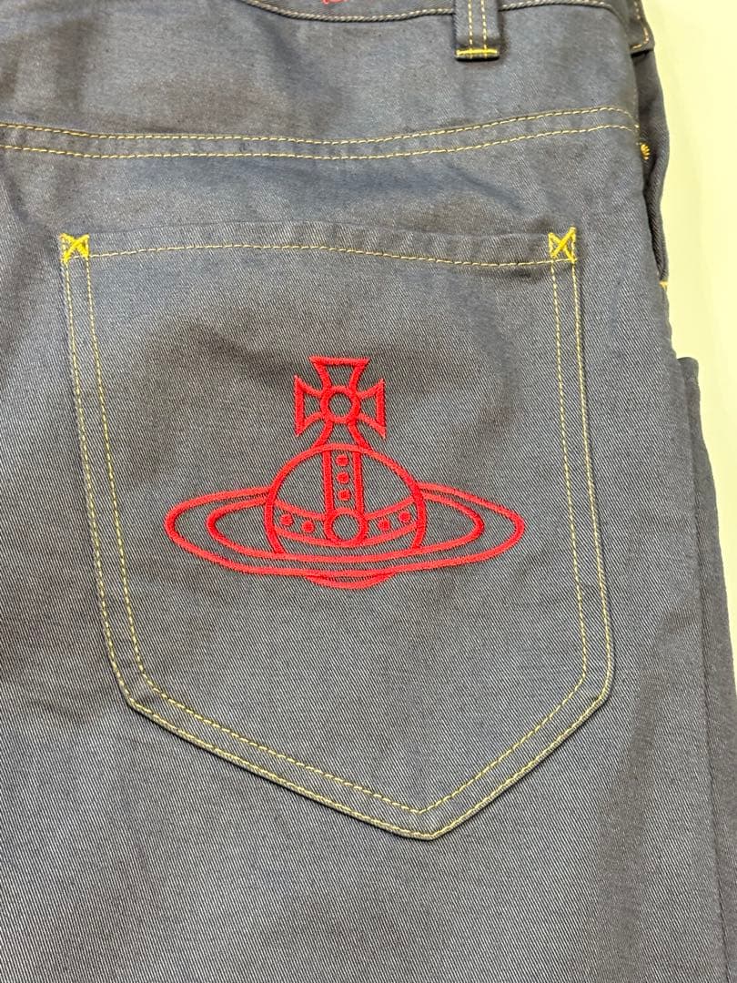 値下げ交渉OK‼︎ vivienne デニム サロペット オーブ刺繍付き