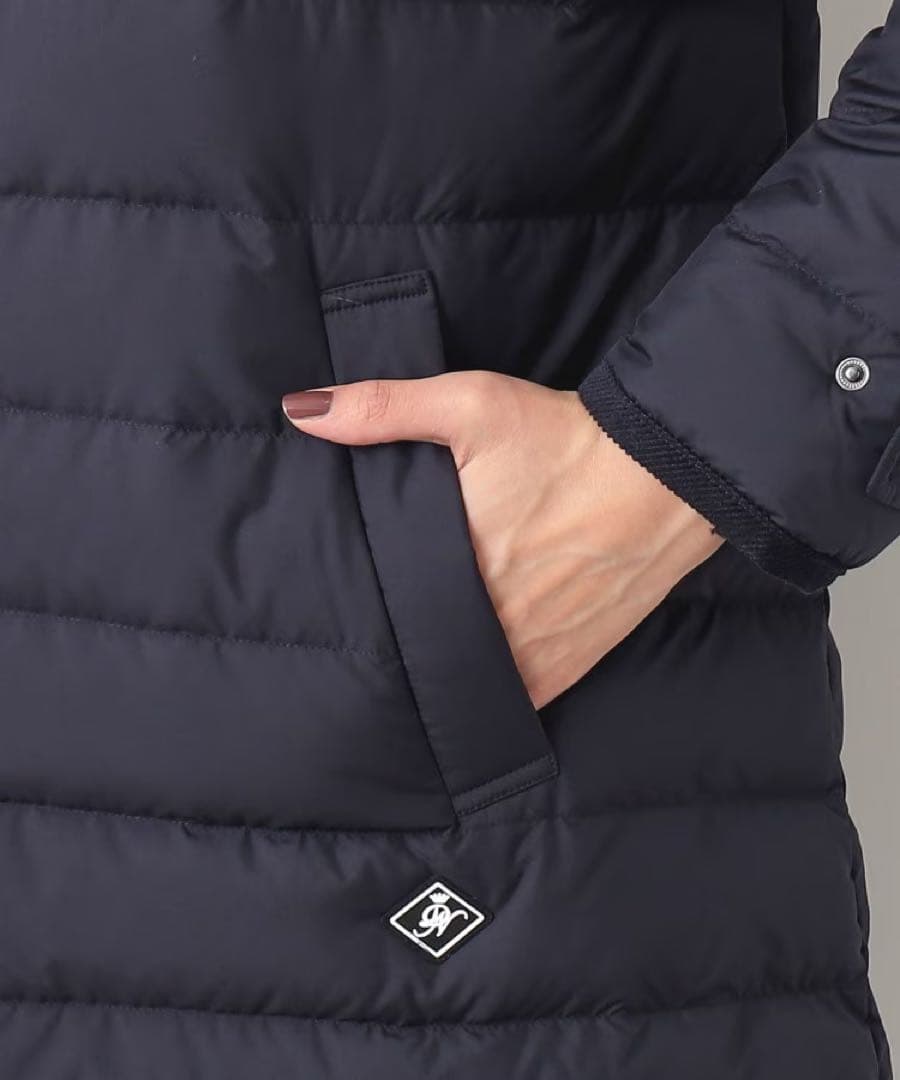 Dessin 【撥水・2WAY】ミュラーダウンコートロング丈（ネイビー）