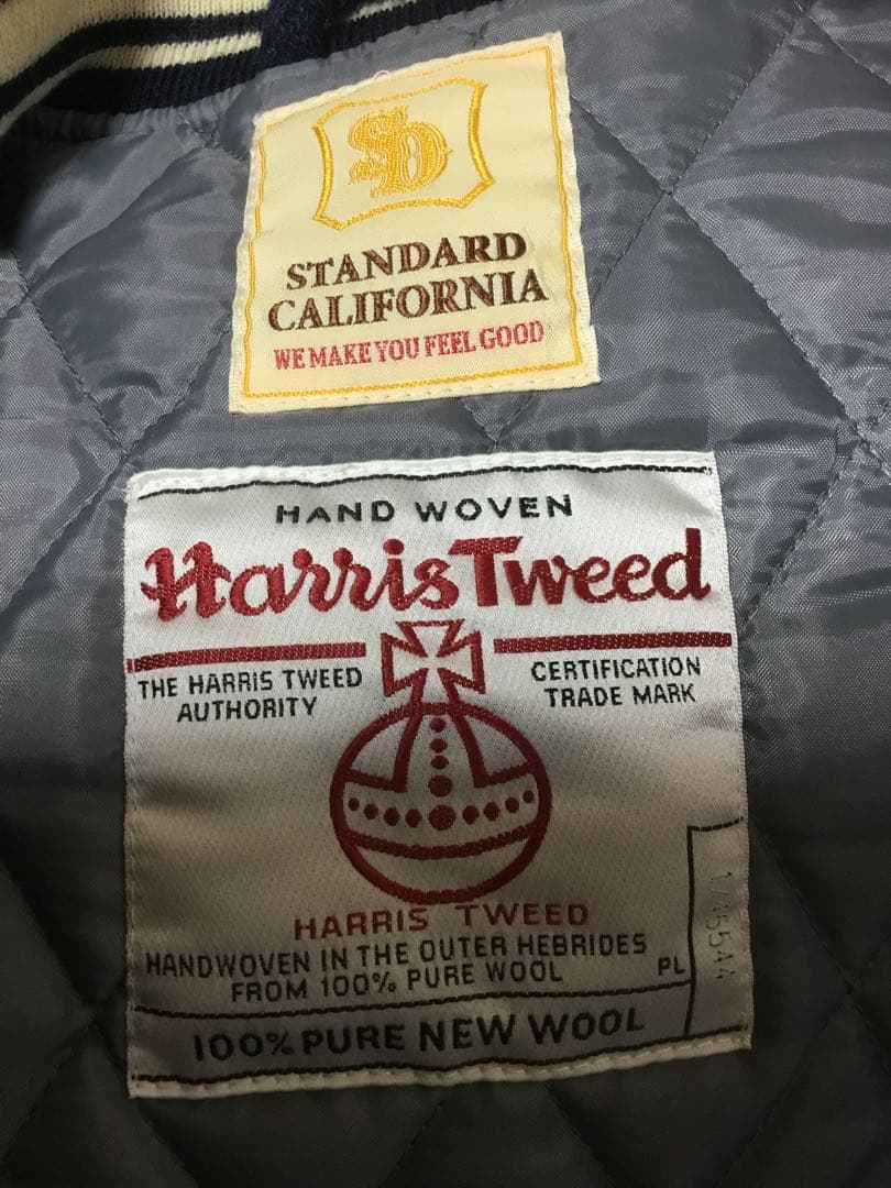 STANDARD CALIFORNIA スタジャン ネイビー　ハリスツィード美品