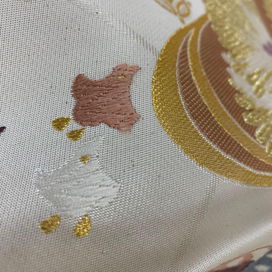 602my6◇唐織 吉祥文様 縁起柄 金糸 袋帯◇美品