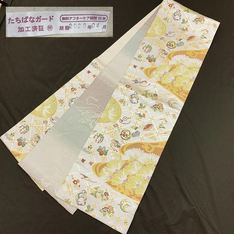 602my6◇唐織 吉祥文様 縁起柄 金糸 袋帯◇美品